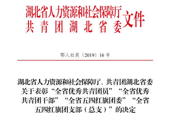 qmh球盟会所属中城团总支荣获 “全省五四红旗团支部（总支）”荣誉称号